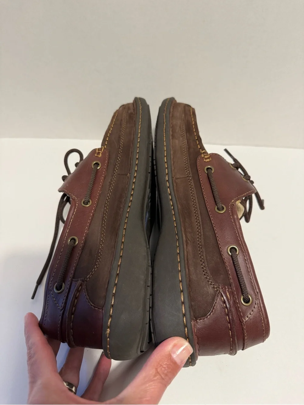 Nunn Bush brown leather lace up boat shoe men’s 9